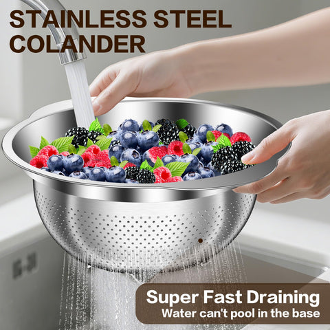 STOCKPOT colander dishwasher-safe makes cleanup quick and easy after meals