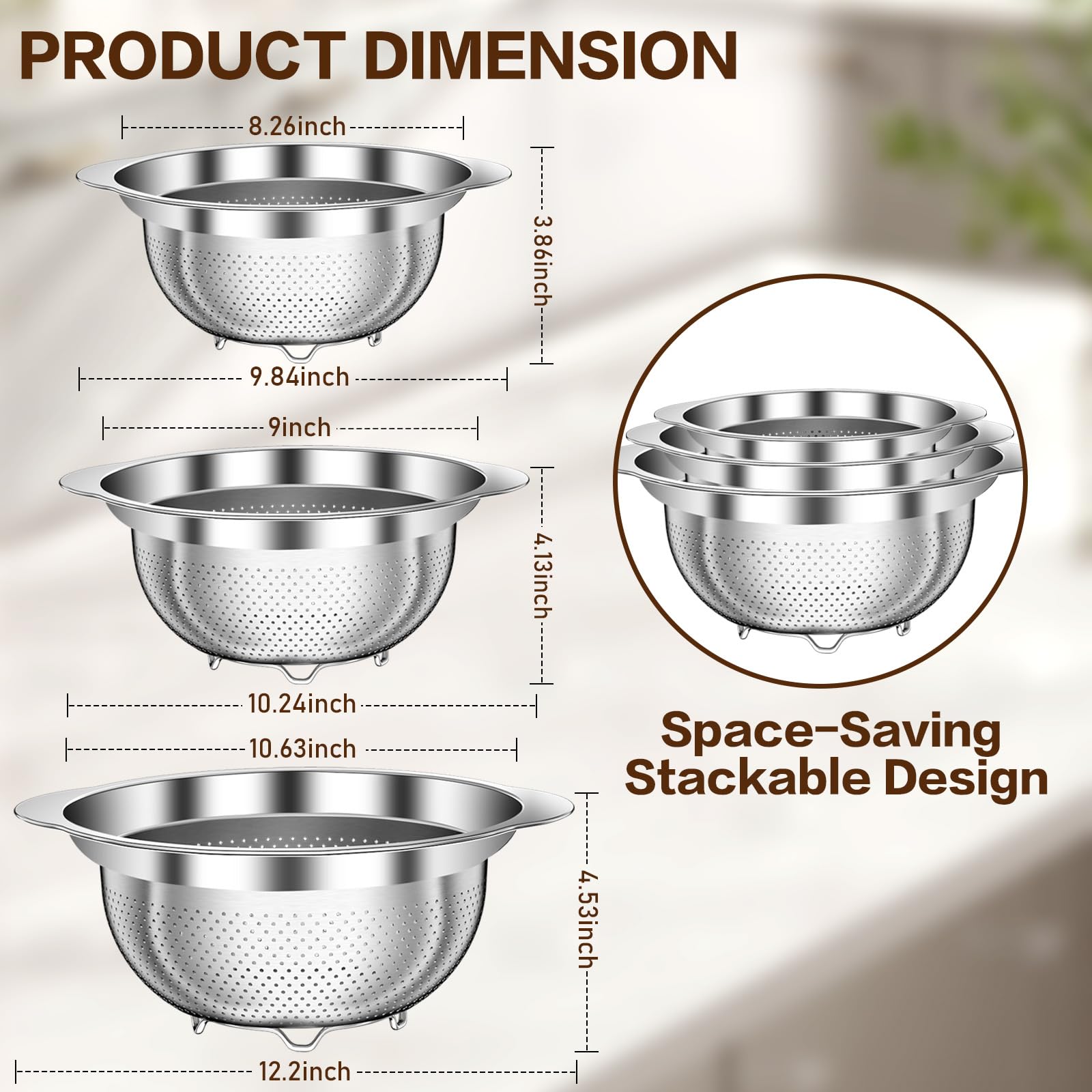 STOCKPOT 3qt colander ready for pasta and produce cleanup