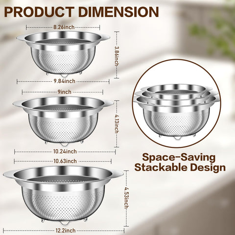 STOCKPOT 3qt colander ready for pasta and produce cleanup