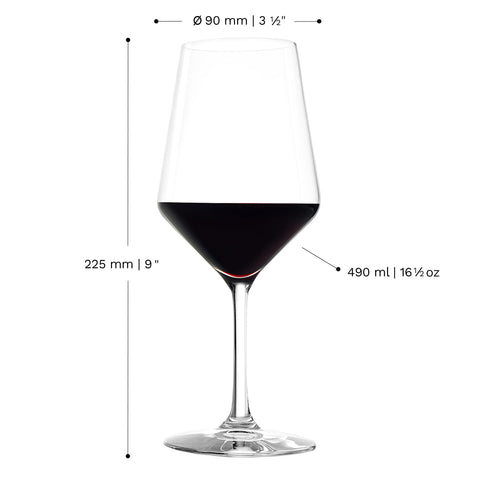 Close-up of Stölzle Lausitz Revolution glass highlighting aroma release.