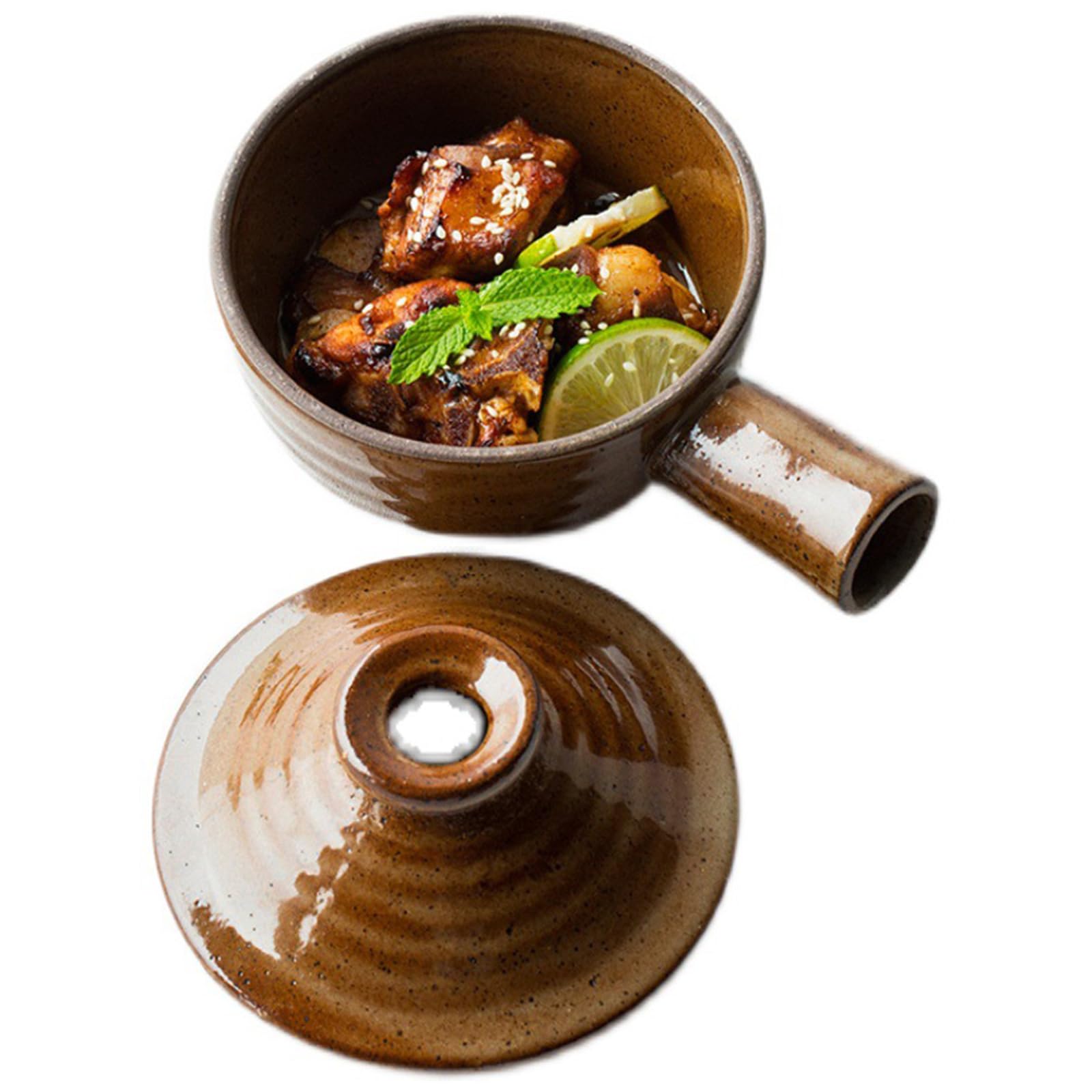 Stoneware Wave Microwave Cooker cool-handle stays comfortable after microwaving.