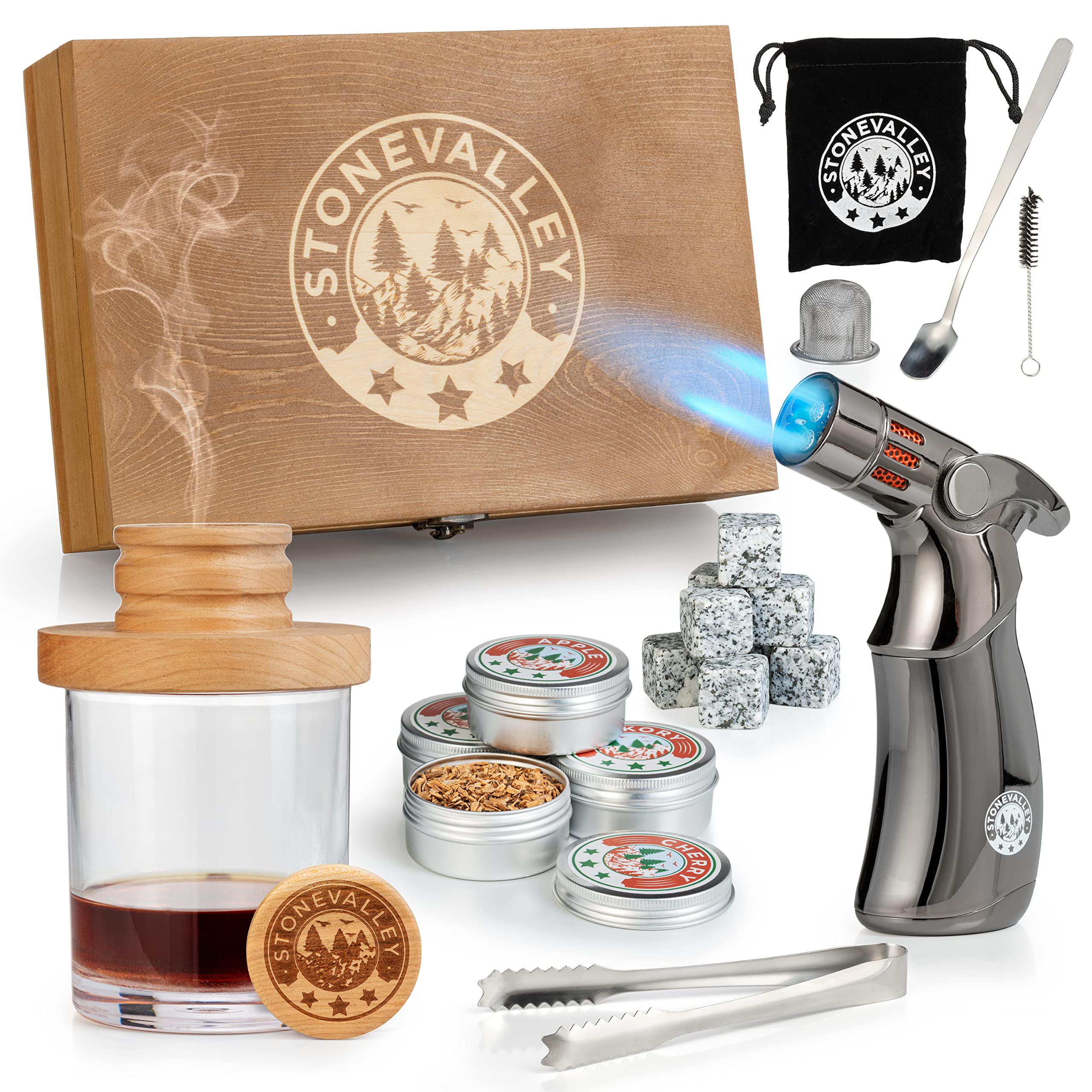 StoneValley cocktail smoker kit with torch for richer, smoke-infused cocktails
