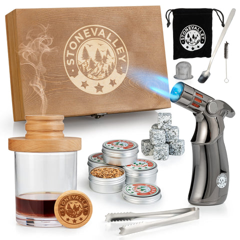 StoneValley cocktail smoker kit with torch for richer, smoke-infused cocktails