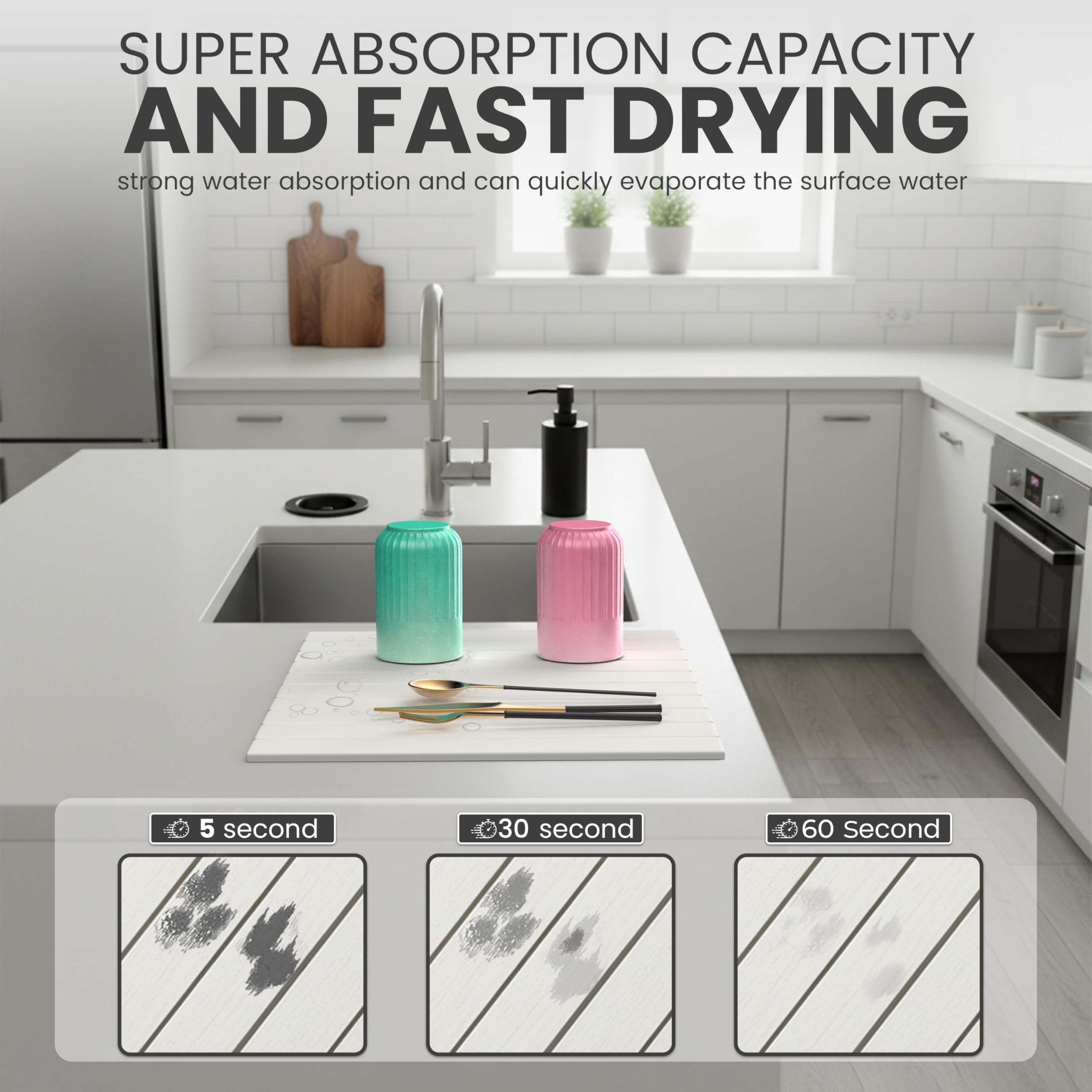STONITE diatomaceous-earth absorbent surface soaks up water quickly.