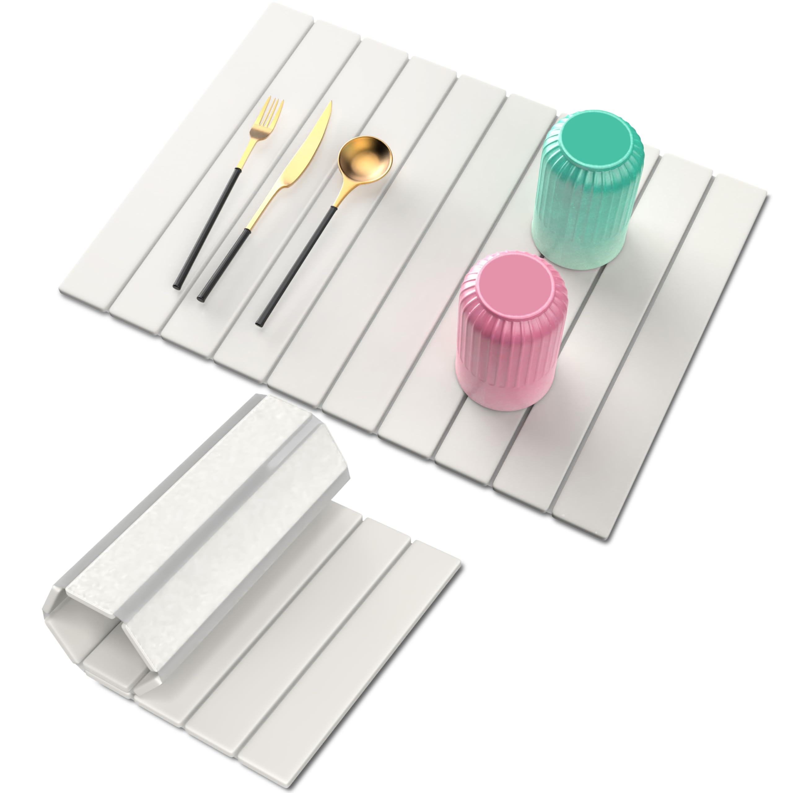 STONITE large stone drying mat on counter for fast air-drying of dishes.