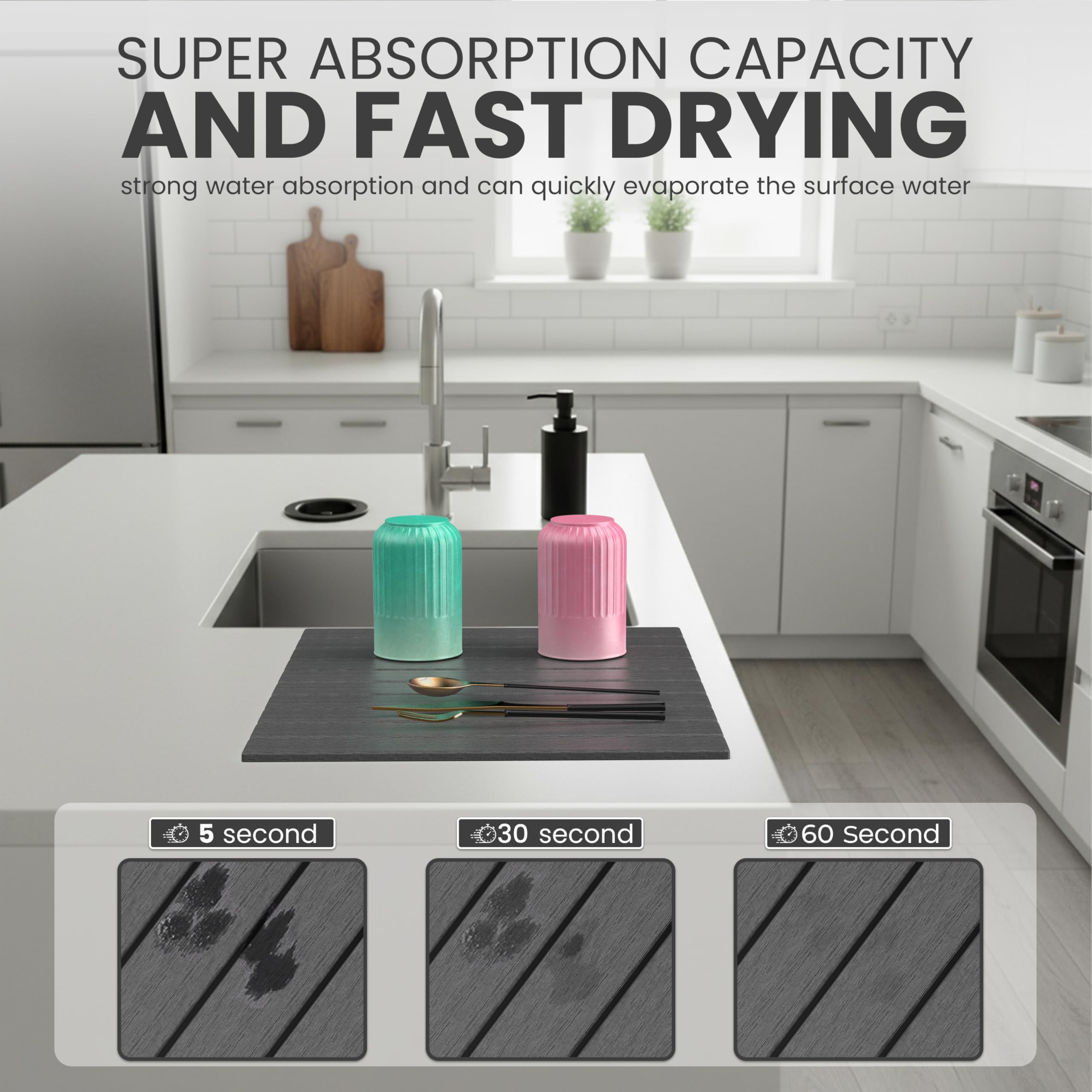 STONITE close-up shows diatomaceous earth texture, eco-friendly and highly absorbent.
