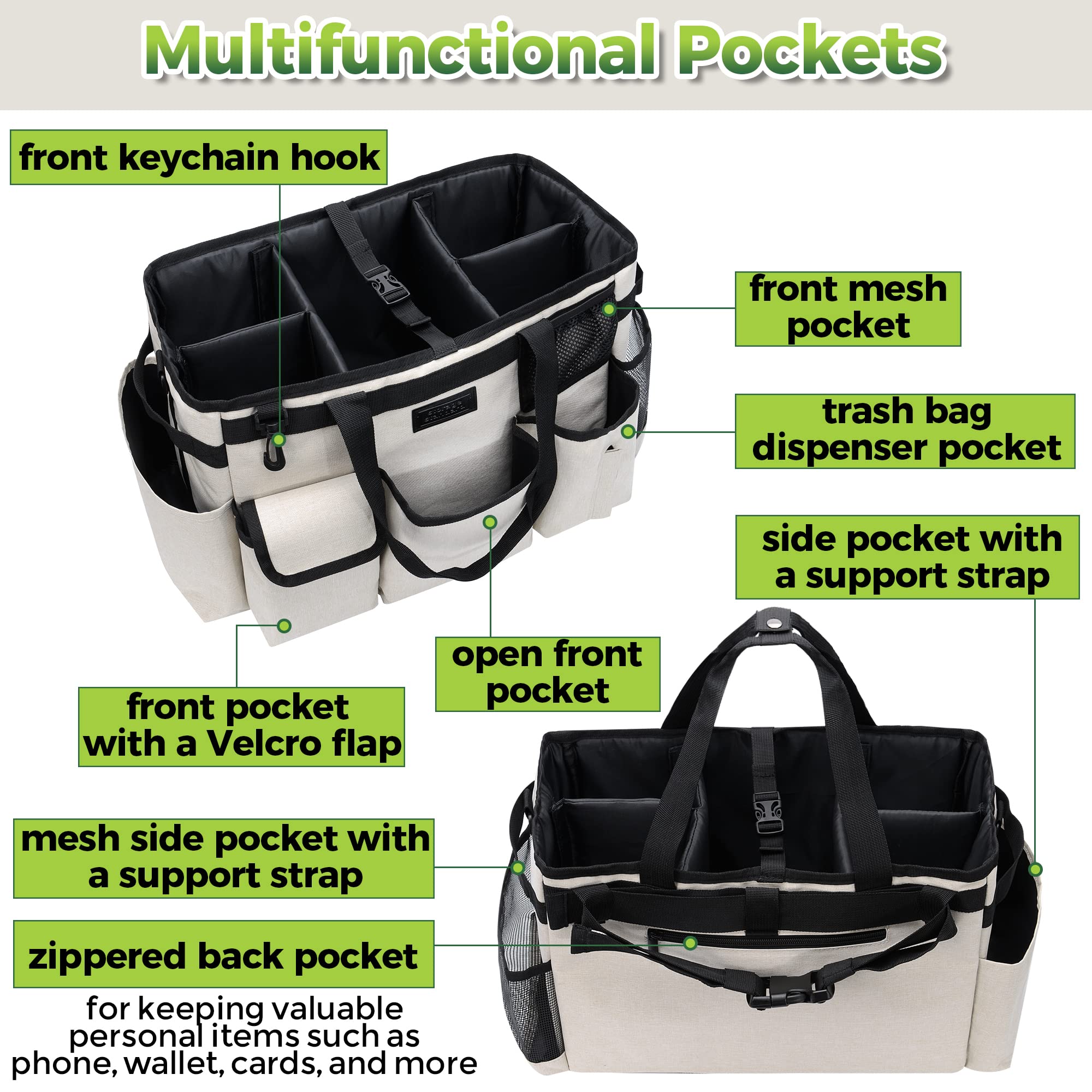 Storage Standard cleaning caddy with durable base for stability and spills