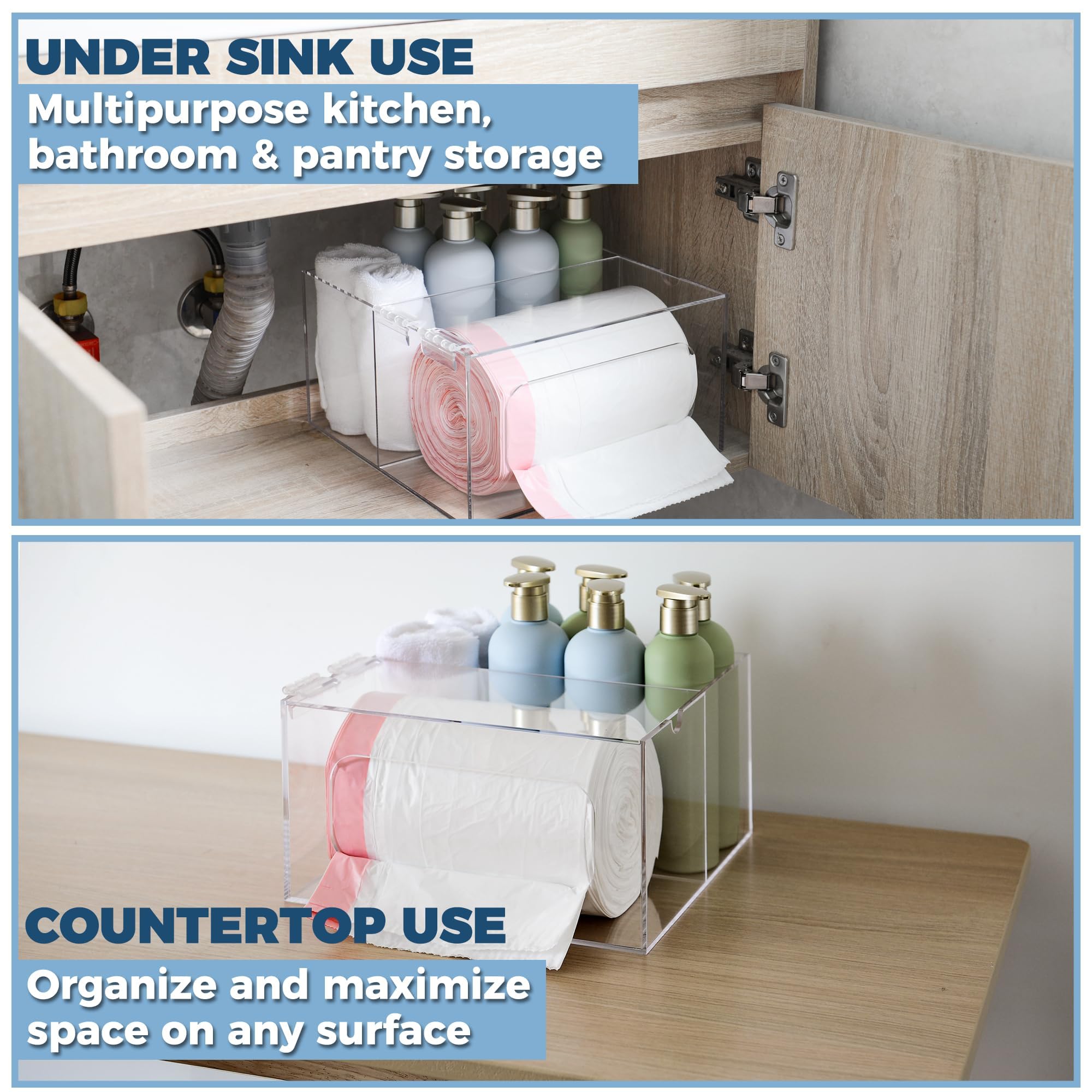 Storage Standard clear acrylic organizer with lid enables easy access and neat storage