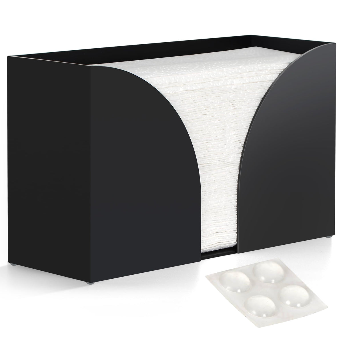 Storage Standard multifold towel dispenser front view, durable matte black acrylic for high-traffic spaces