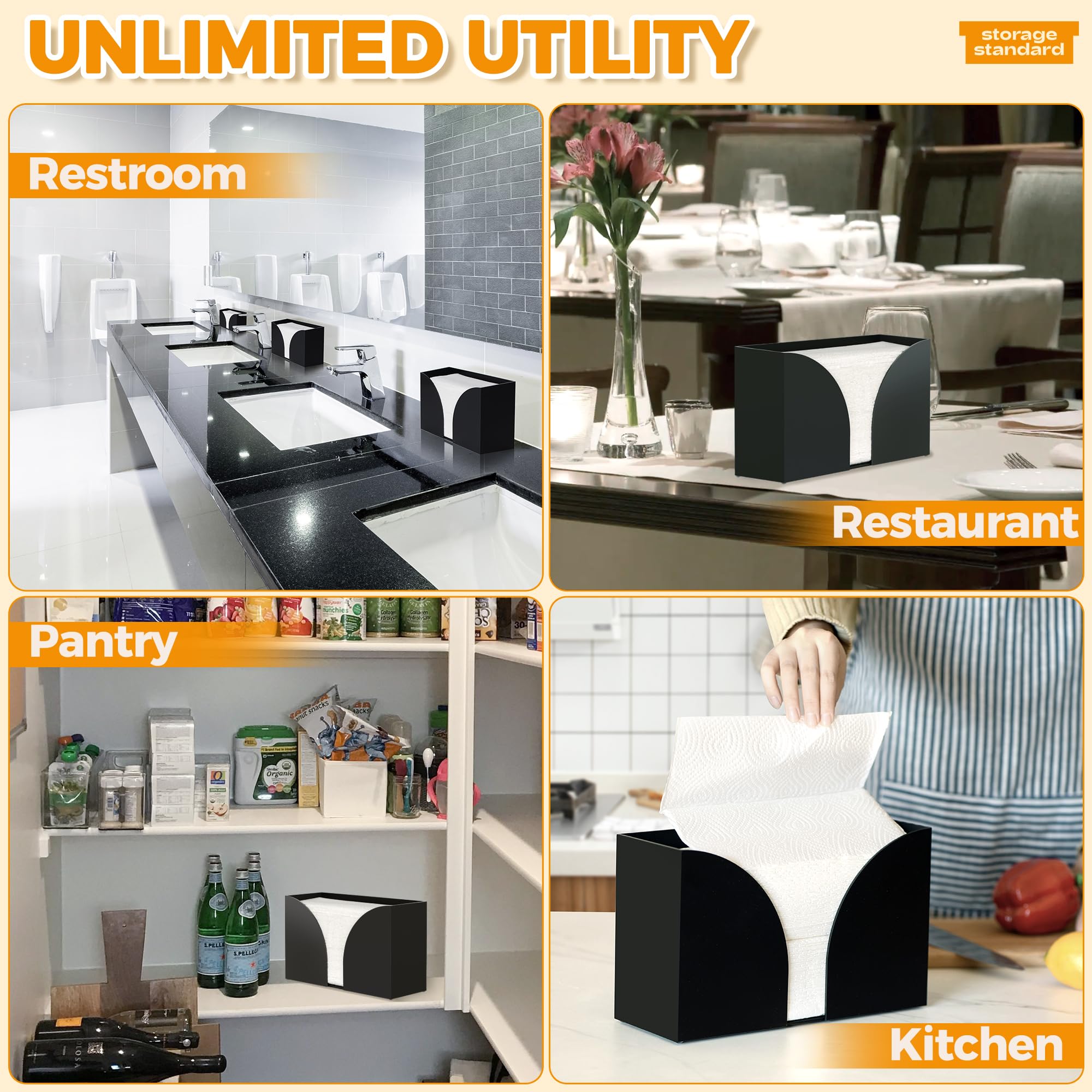 Storage Standard sleek matte-black finish, modern style for bathrooms and workspaces