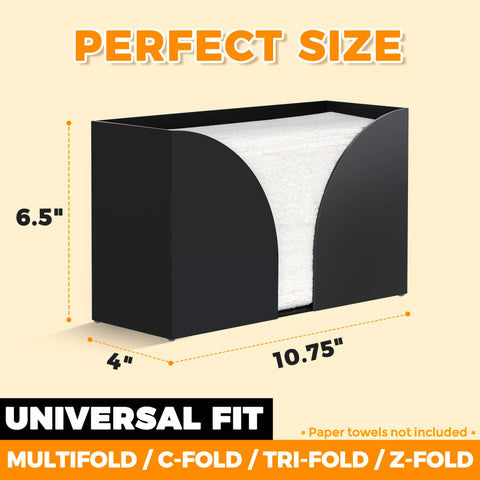 Storage Standard towel dispenser with rubber bumpers, non-slip stability on busy surfaces