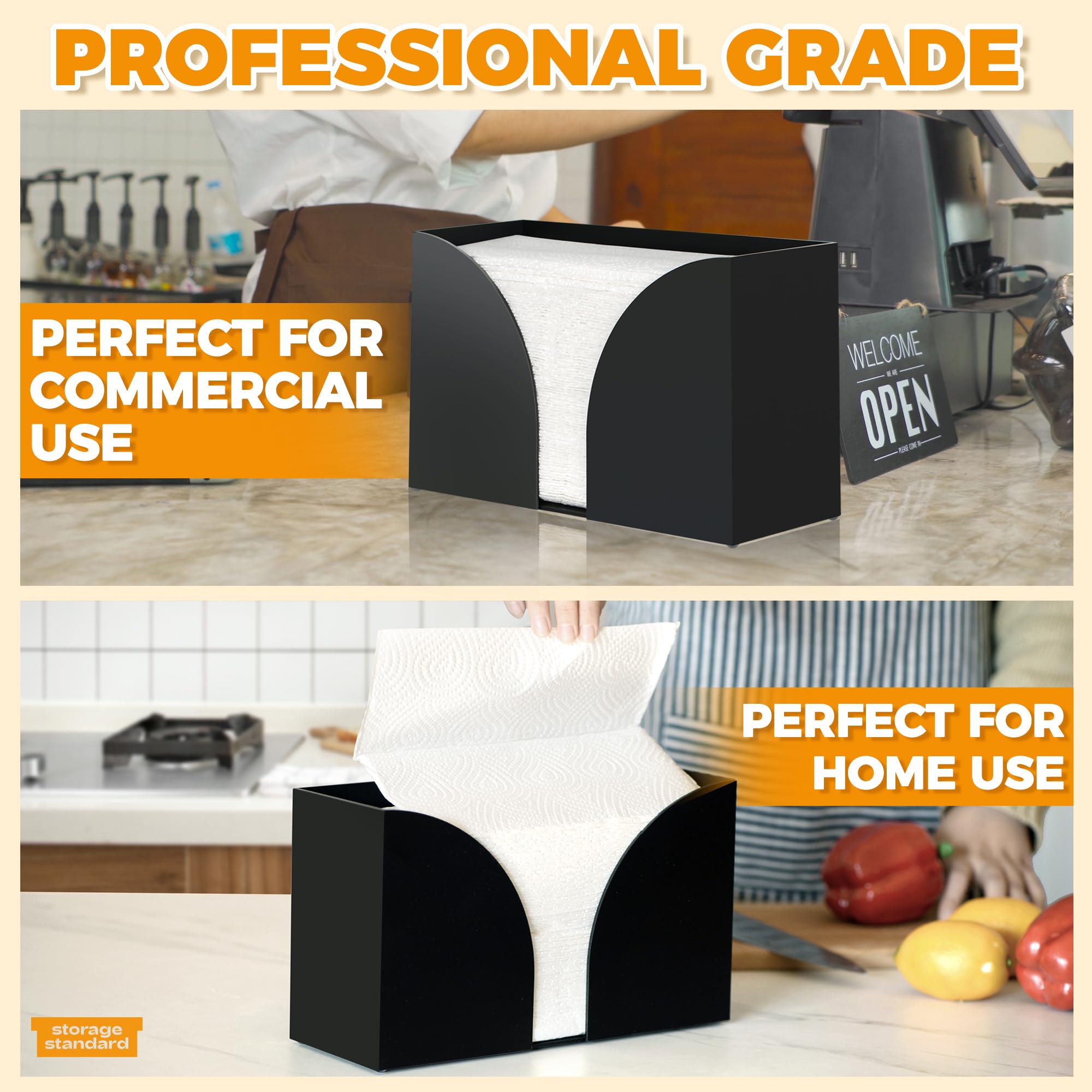 Storage Standard towel dispenser compatible with standard multifold, C-fold, Z-fold towels