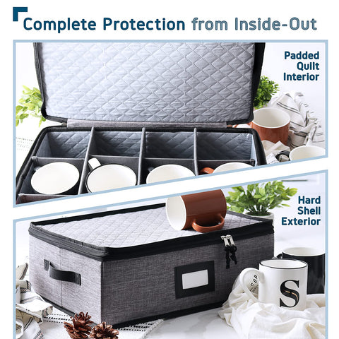 StorageBud dividers in 4 inch slots separate mugs for neat, safe storage.