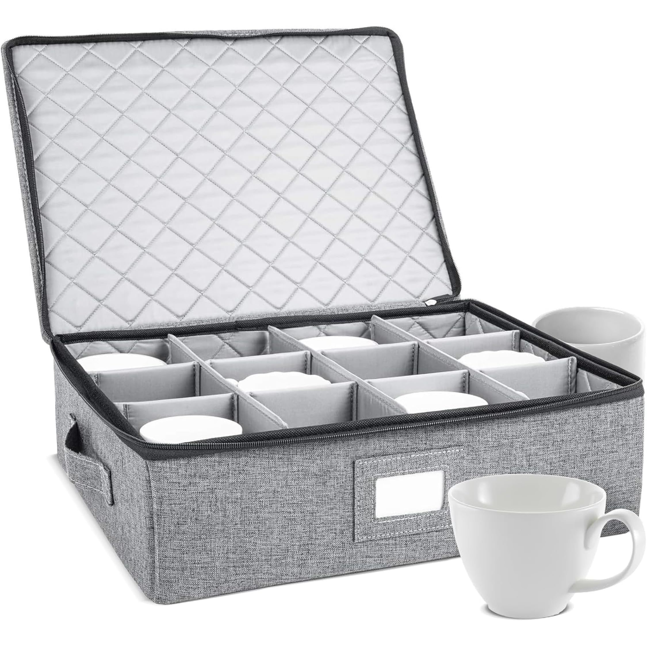 StorageLAB hard shell cup and mug storage case protects glassware during moves.