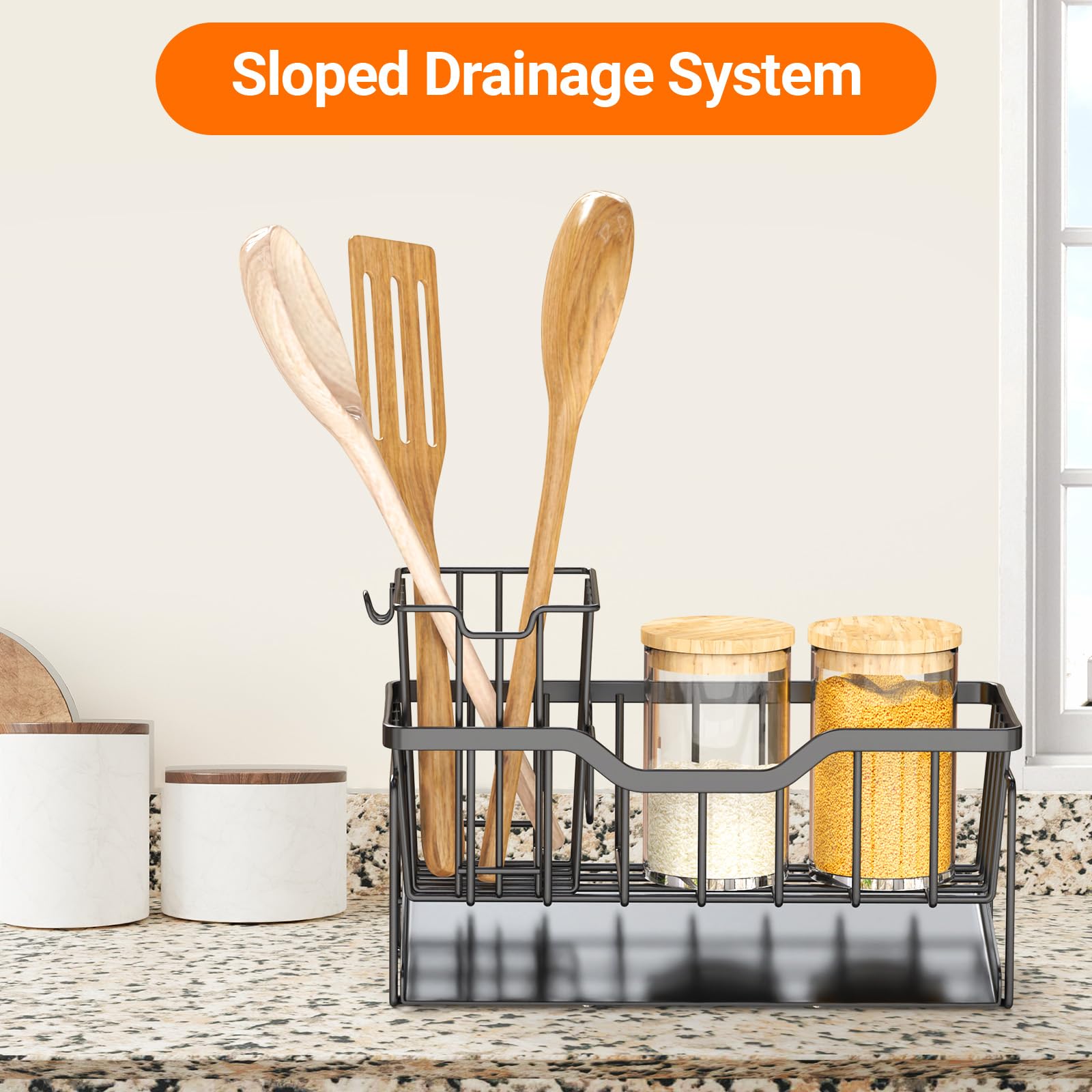 Storageright anti-slip base keeps the rack stable on countertops.