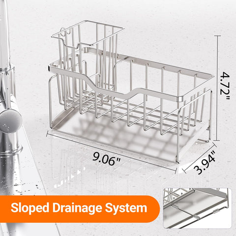 StorageRight partitioned storage neatly separates sponges, brushes, and gadgets