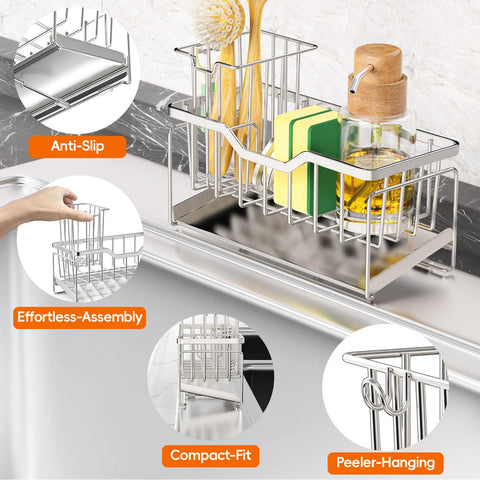 StorageRight rustproof sponge holder prevents soggy countertops