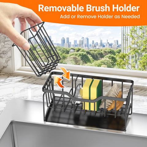 Storageright side hooks provide extra space for dishcloths and peelers.
