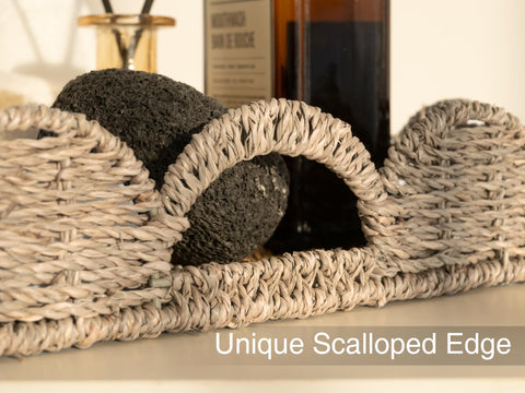 StorageWorks wicker tray centerpiece design elevates table display