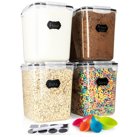 Storeganize flour sugar storage container with 5.3L capacity for bulk pantry needs.