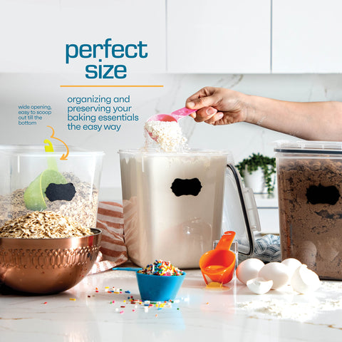 Storeganize four-sided locking hinges ensure secure, spill-free storage.