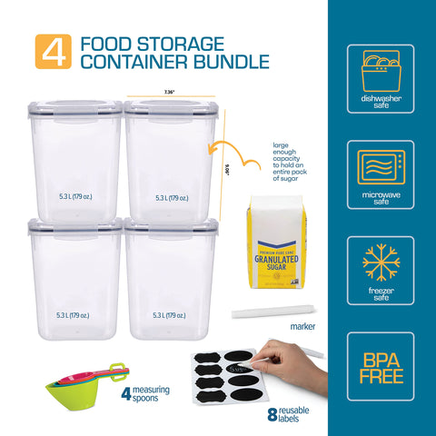 Storeganize square airtight container offers easy access and space efficiency.