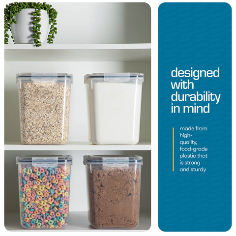 Storeganize stackable design helps maximize kitchen cabinet space.