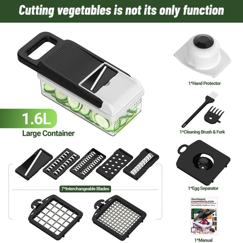 StoreHappily 7 sharp blades on the chopper for versatile cuts.