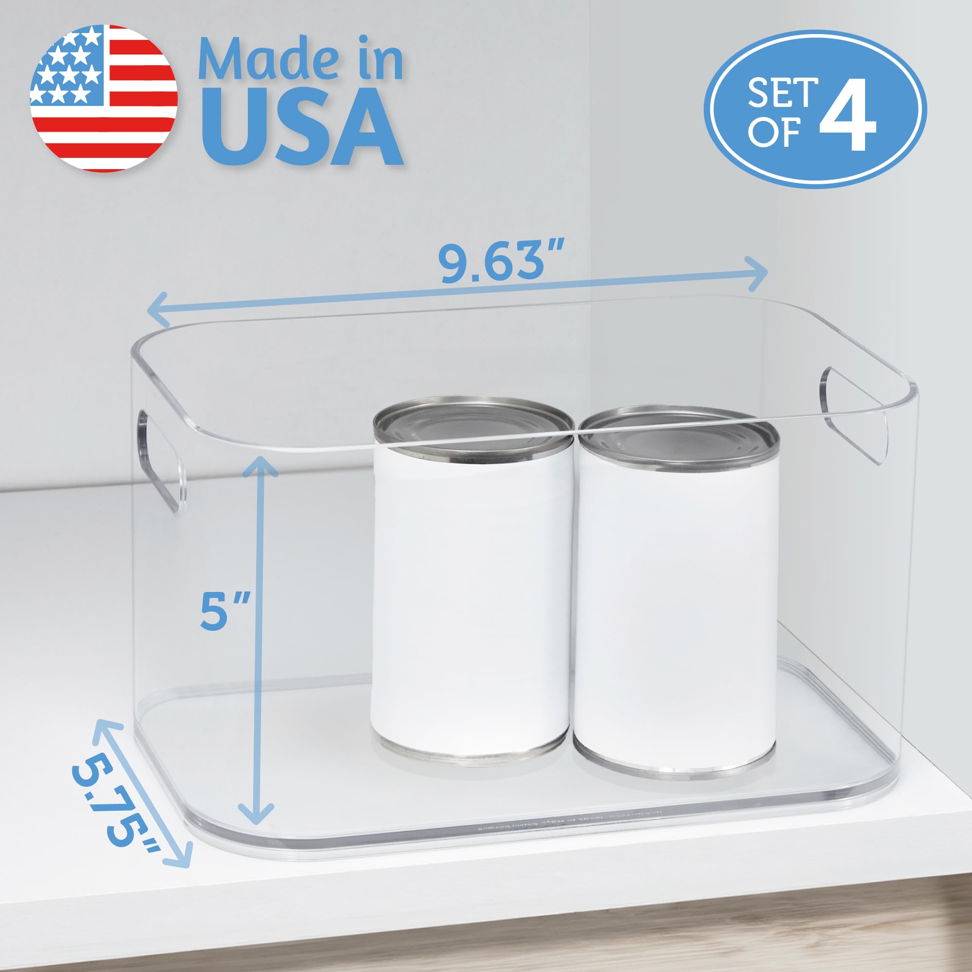 STORi Bliss clear plastic bin ideal for cosmetics and vanity items.