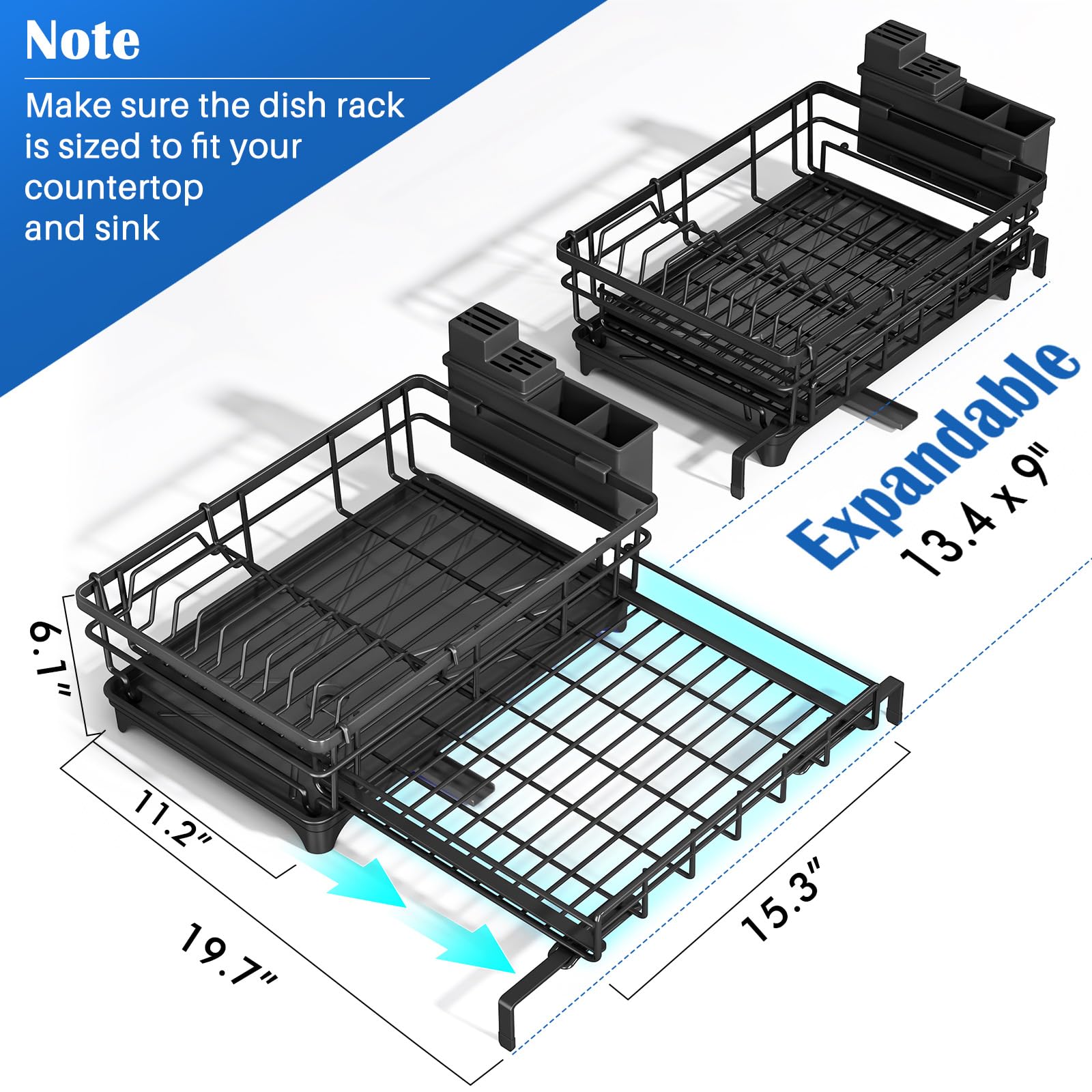Storico rack over the sink with adjustable feet adapts to spaces