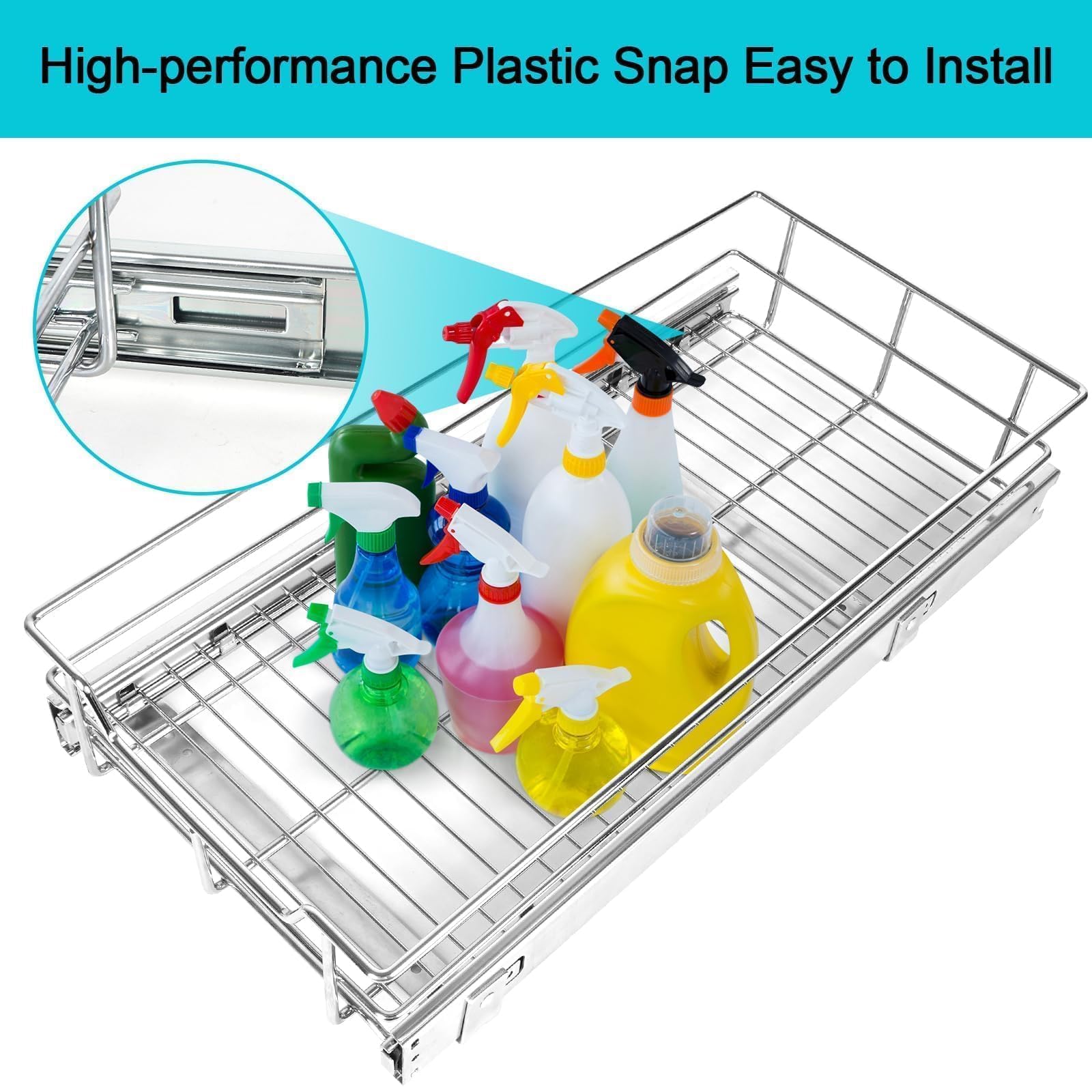 STORKING under-cabinet organizer demonstrates efficient space use