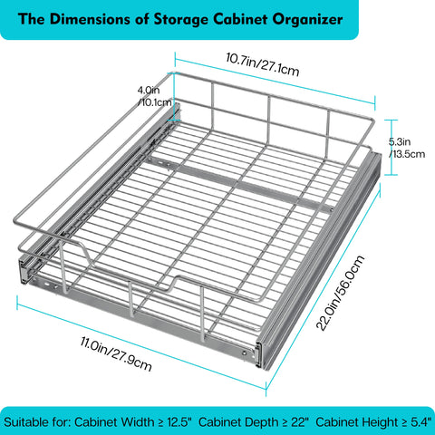 STORKING chrome-plated cabinet shelves with smooth sliding action