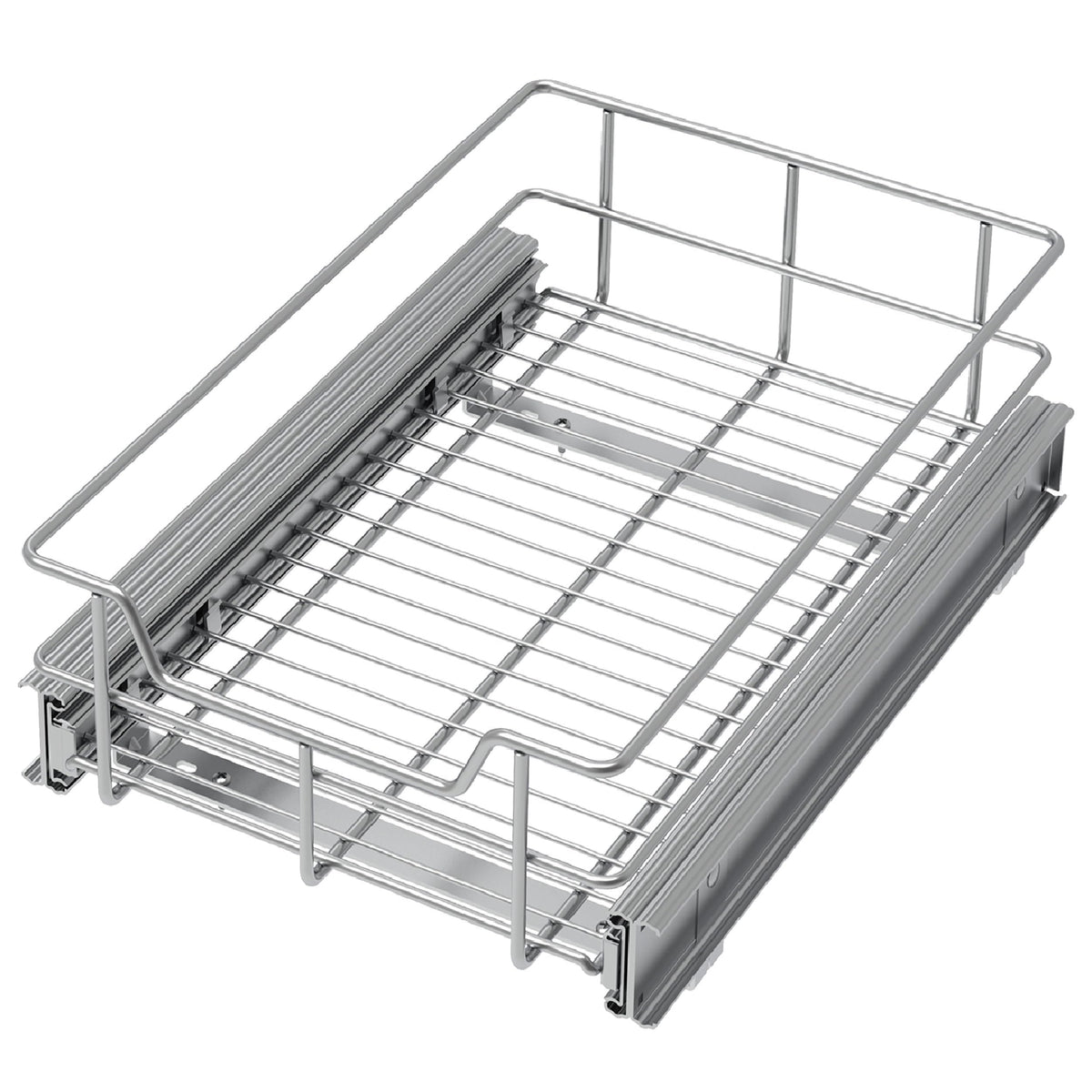 STORKING pull-out cabinet organizer showing spacious 11W 22D capacity for easy access