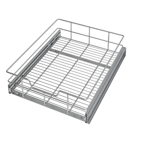 STORKING pull-out cabinet organizer full-extension drawer for easy access to pots and pans.