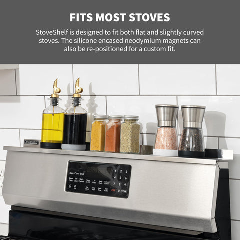 StoveShelf stainless steel body, USA-made and built to last.