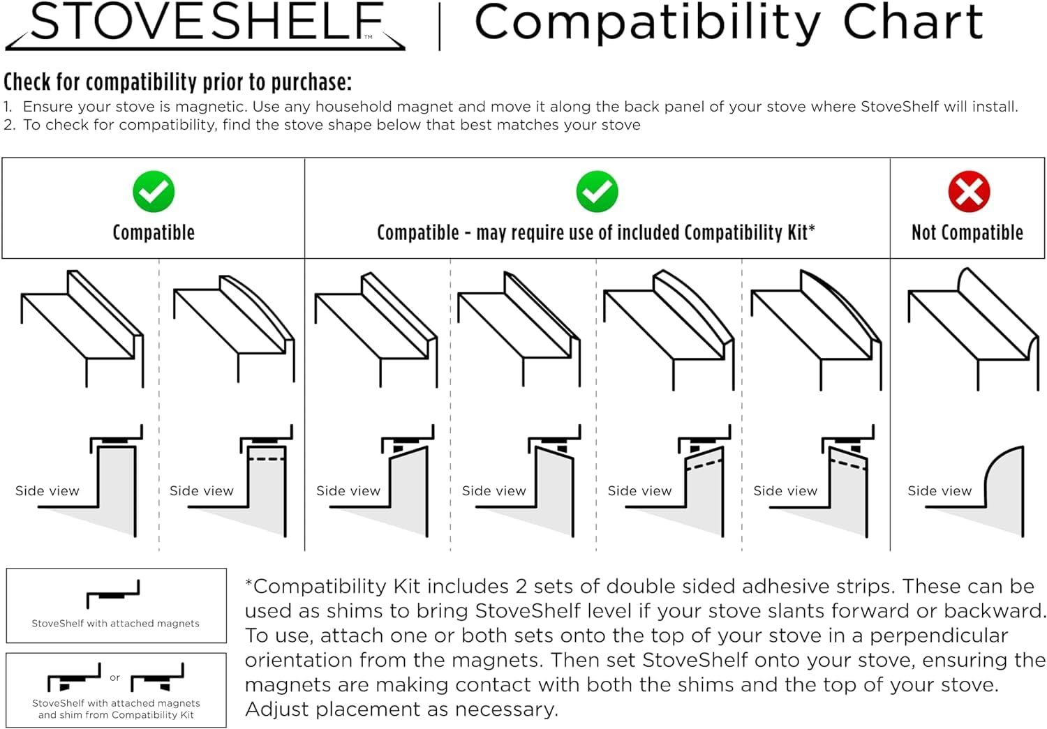 Stove Shelf compact design adds extra storage without crowding counters
