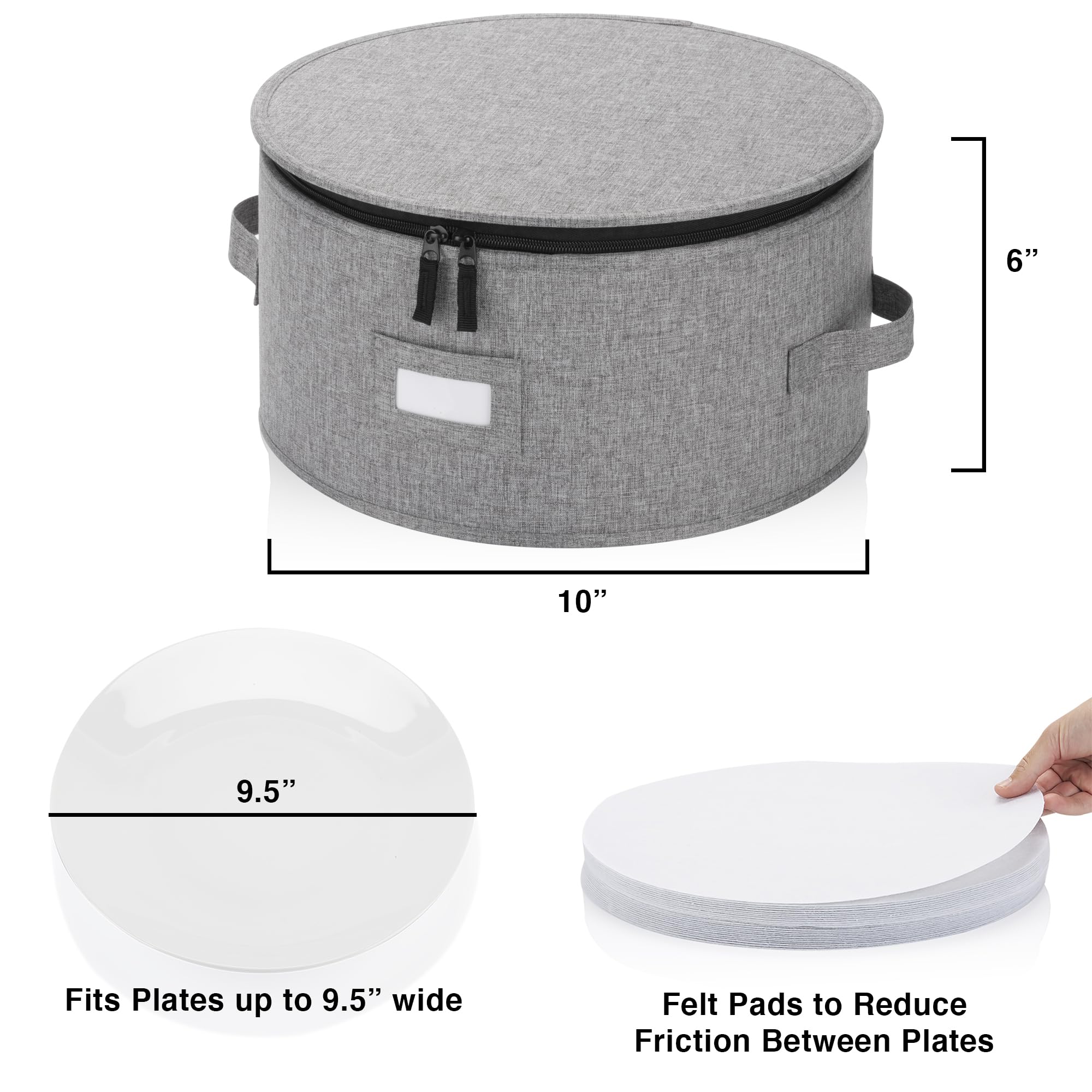 STOZU 12 felt dividers protect a 12-piece place setting from chips and scratches.