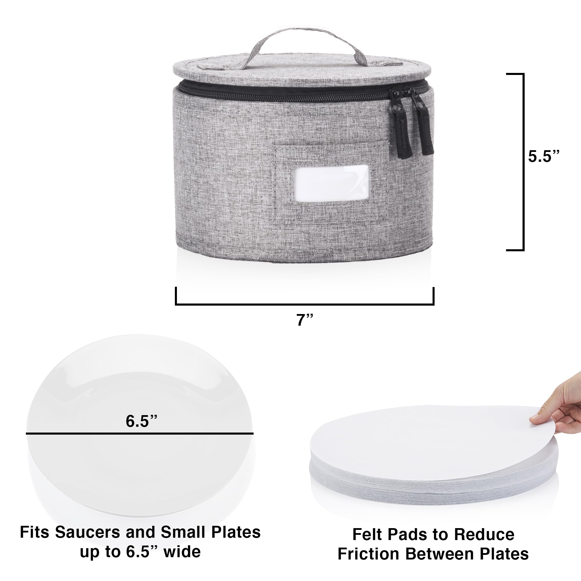 STOZU China dinnerware storage side view highlights sturdy shell for stacking