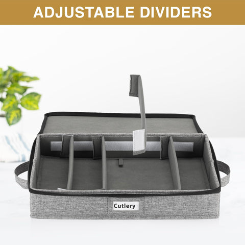 STOZU flatware storage box adjustable dividers adapt to various utensils.