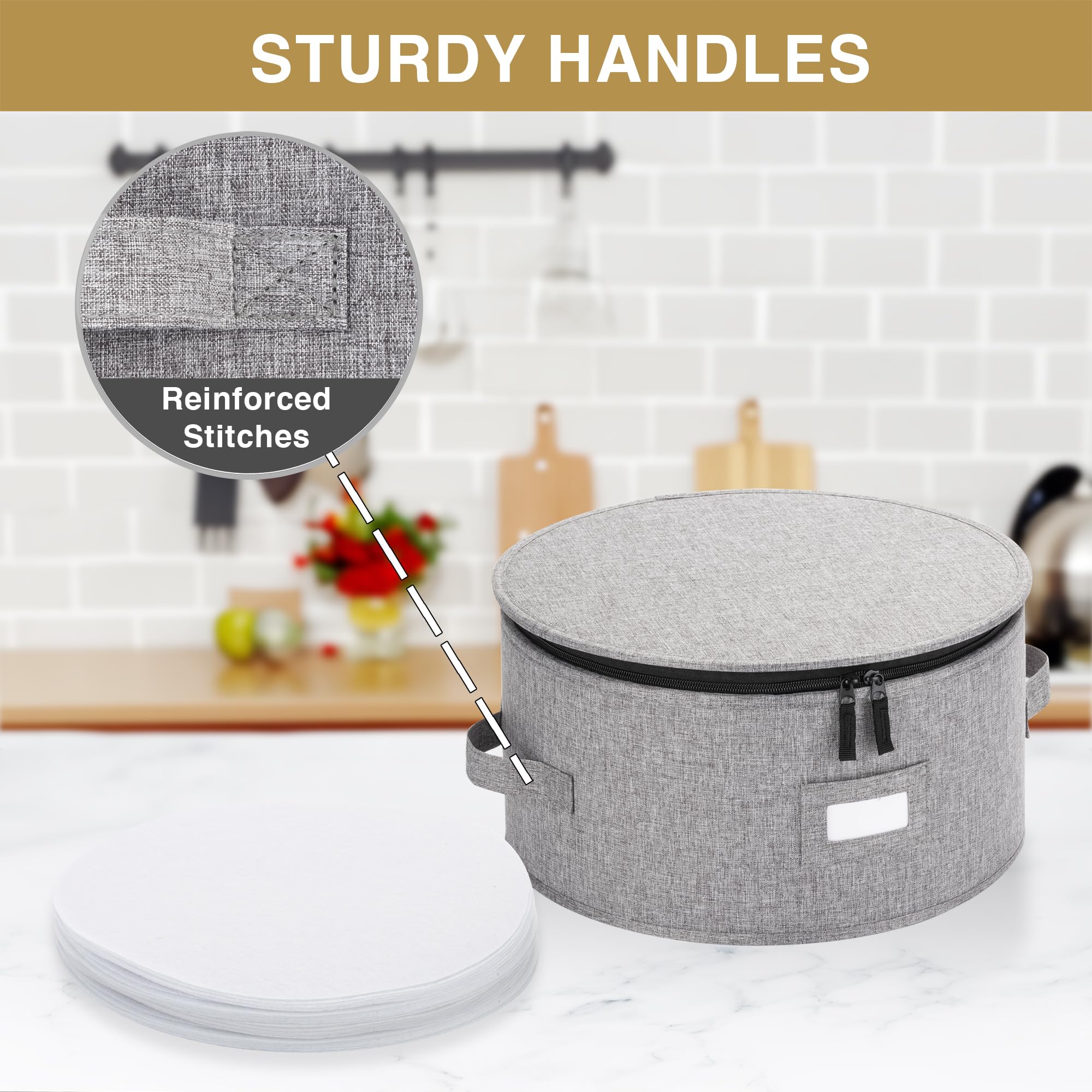 STOZU interior quilted padding cushions delicate dishes during transport.