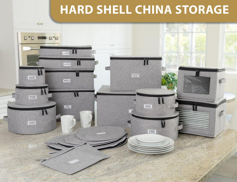 STOZU stackable design saves space for diningware and storage cabinets.