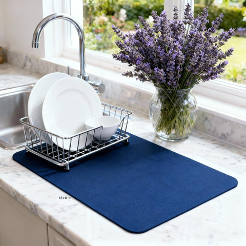 Strabella dish drying mat with an absorbent surface for quick dish drying
