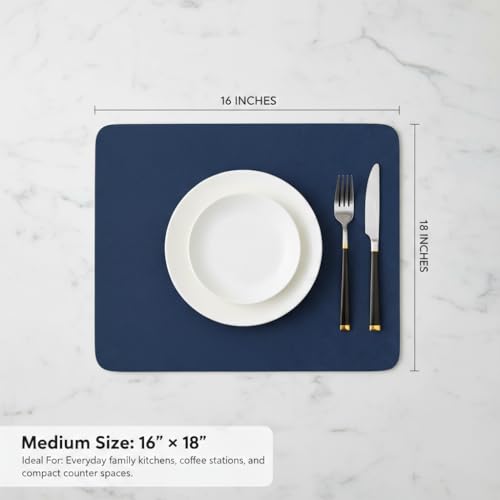 Strabella mat with anti-slip backing keeps dishes secure on the counter