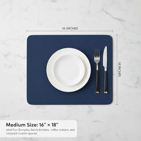 Strabella mat with anti-slip backing keeps dishes secure on the counter