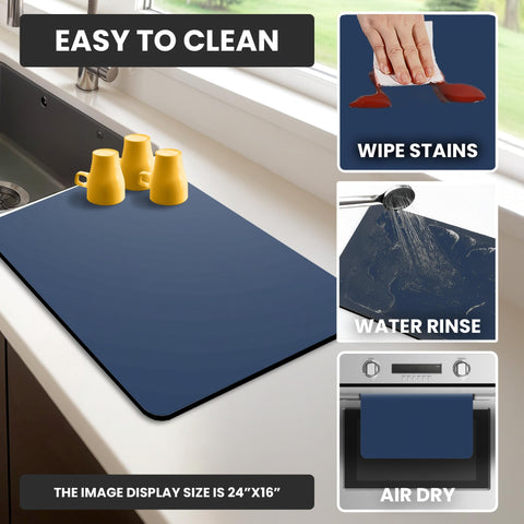 Strabella dish drying mat protects countertops from moisture and stains