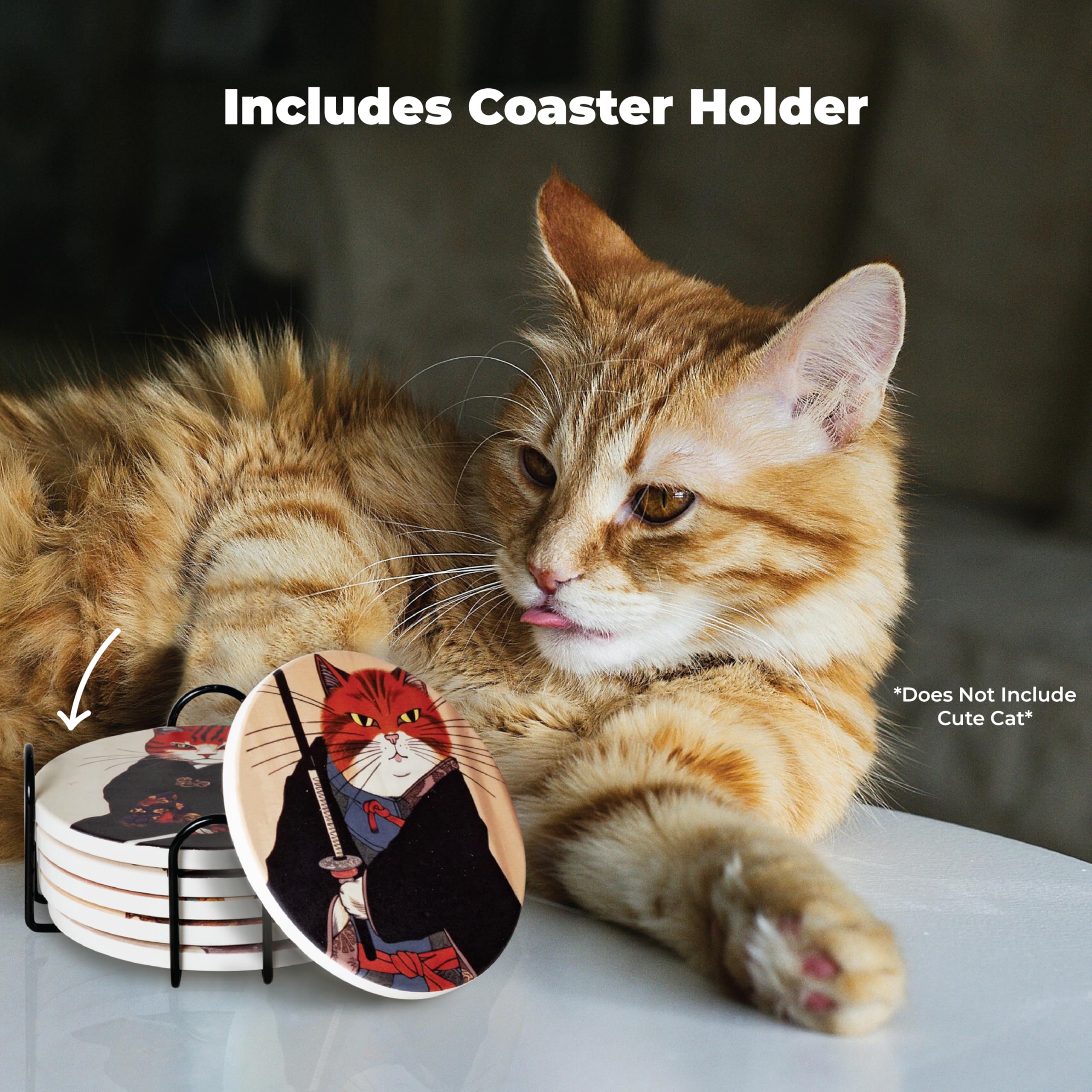 Straight Coastin Quirky Cat Desk Accessory adds personality to any space.
