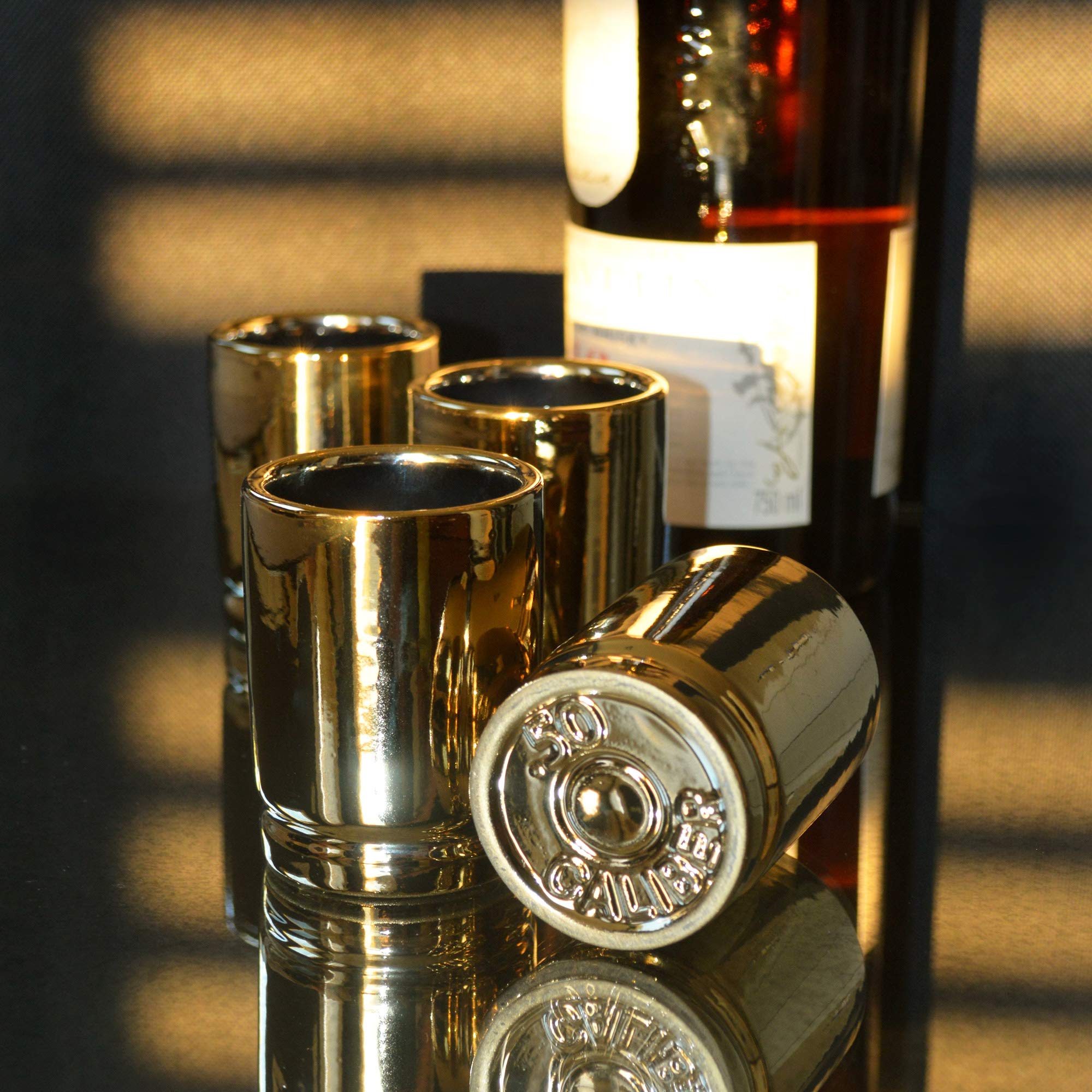 Straight Shooter home bar decor adds bold ambiance to a man cave.