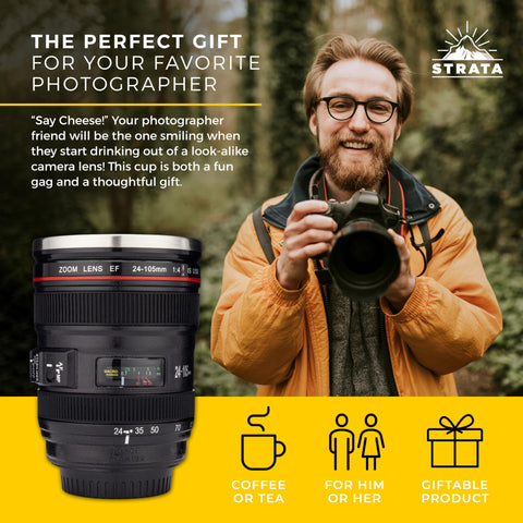Stainless steel spoon included with STRATA CUPS Camera Lens Mug bundle