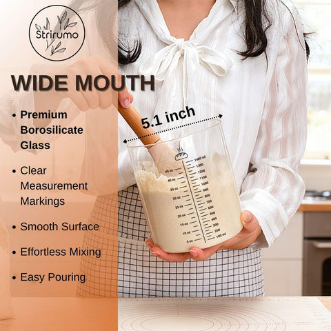 Strirumo thermometer strip attached to jar helps monitor fermentation temperature.