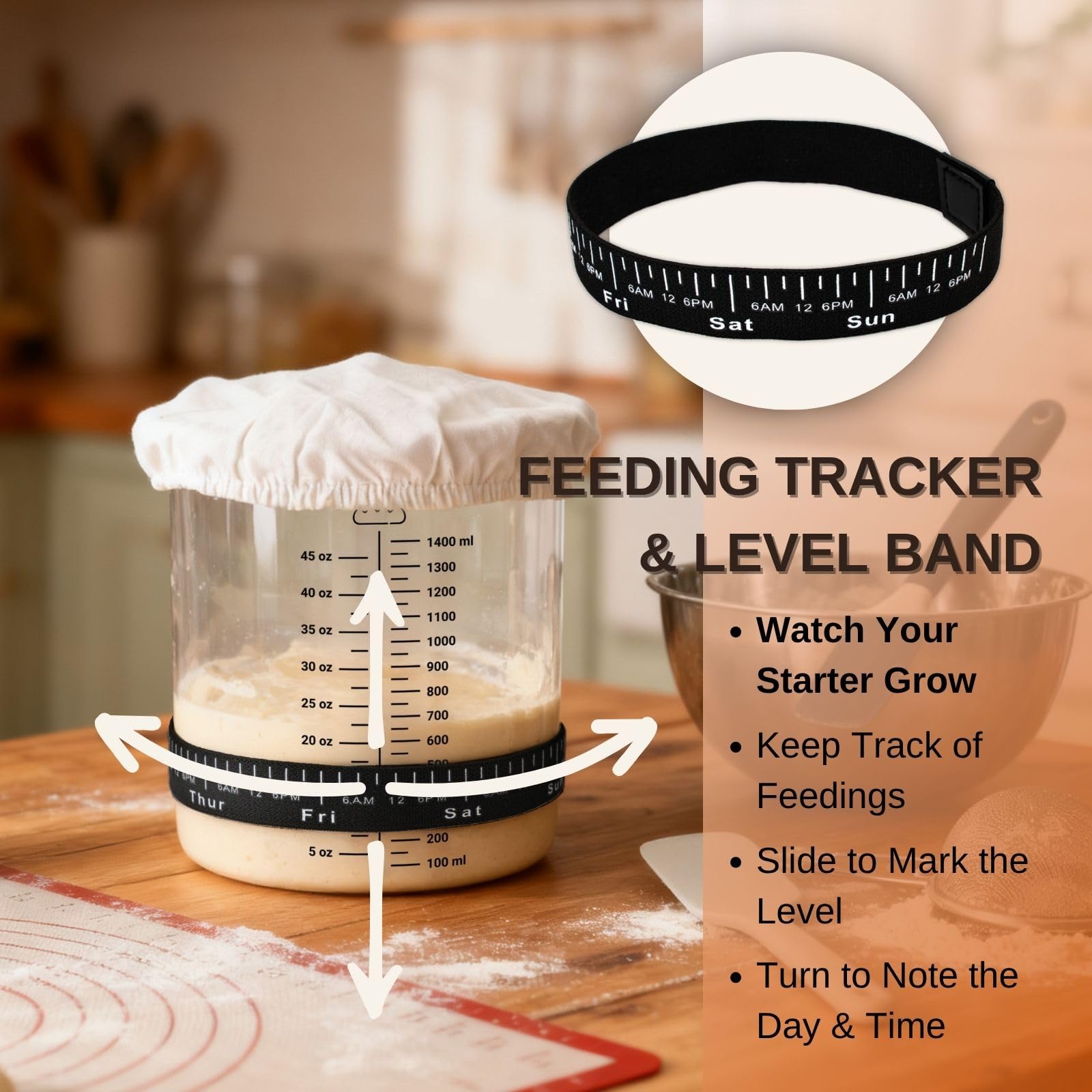 Strirumo date-marked feeding tracker band keeps growth and schedule visible.